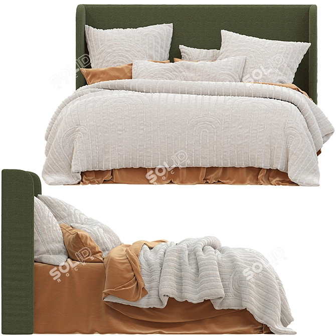 Cozy Macadamia Tufted Quilt Cover 3D model image 2