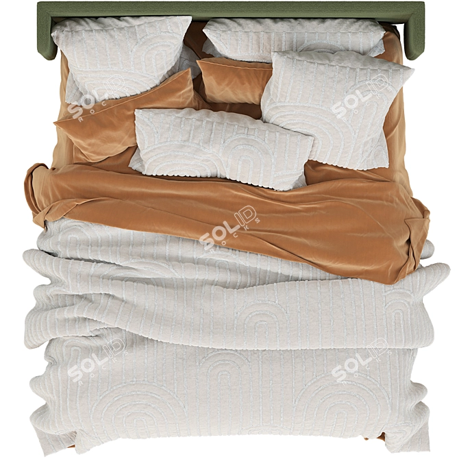 Cozy Macadamia Tufted Quilt Cover 3D model image 3