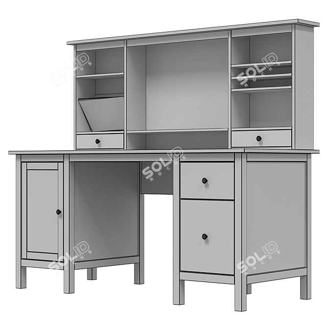 IKEA HEMNES Desk Extension Set 3D model image 6