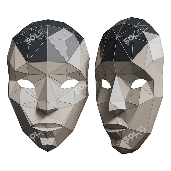 Venice Mask Papercraft Pattern Kit 3D model image 2