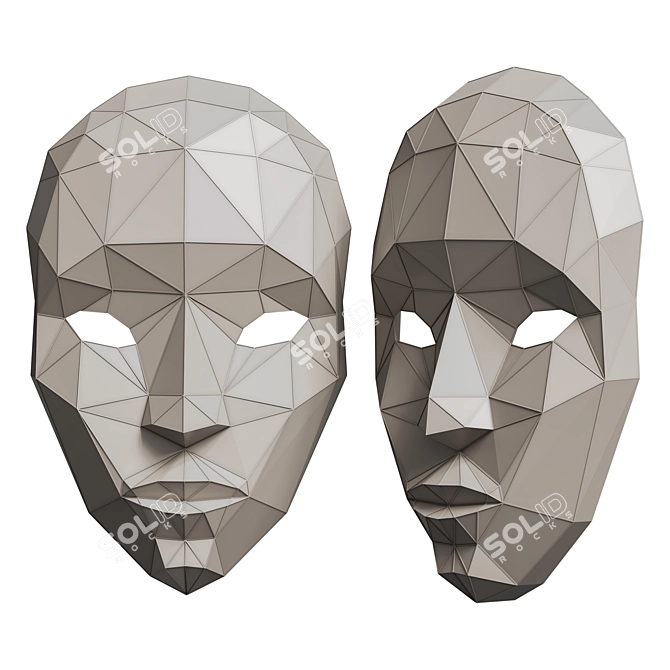 Venice Mask Papercraft Pattern Kit 3D model image 3