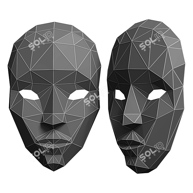 Venice Mask Papercraft Pattern Kit 3D model image 5