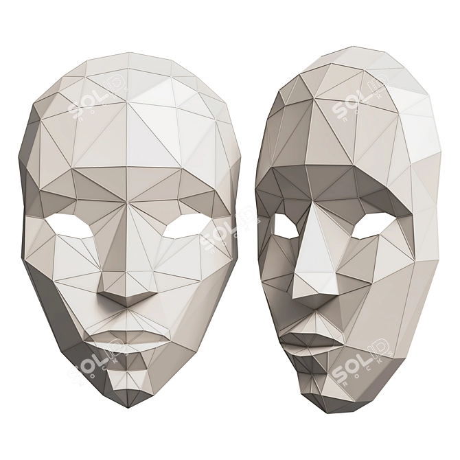 Venice Mask Papercraft Pattern Kit 3D model image 8