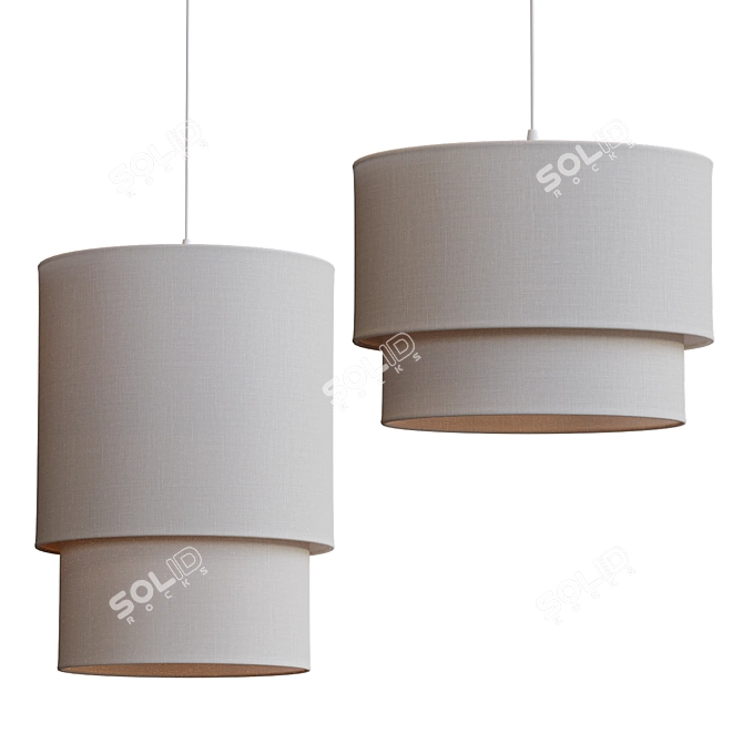 Henning Layered Shade Grey White 3D model image 1