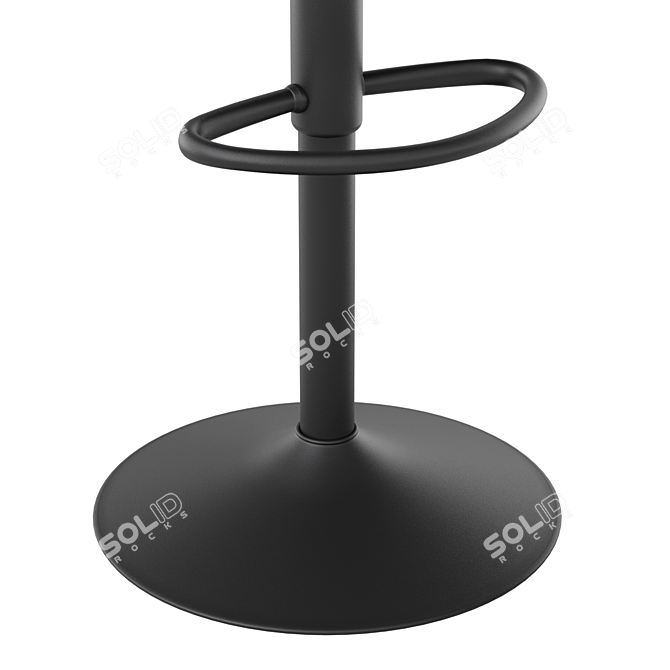 Leather Bar Stool with Metal Base 3D model image 6