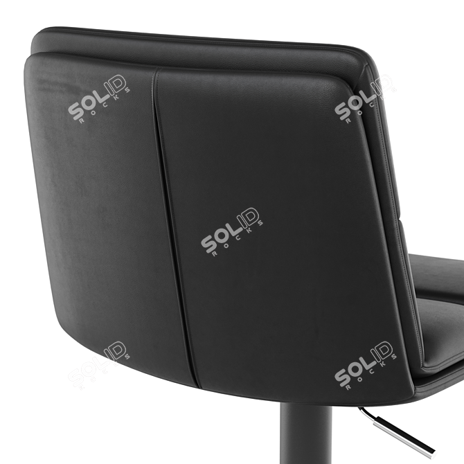 Leather Bar Stool with Metal Base 3D model image 8