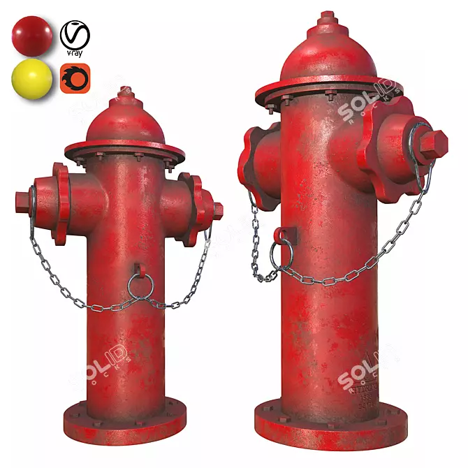 Urban 3D Fire Hydrant Model 3D model image 1