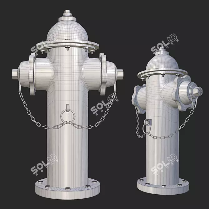 Urban 3D Fire Hydrant Model 3D model image 4