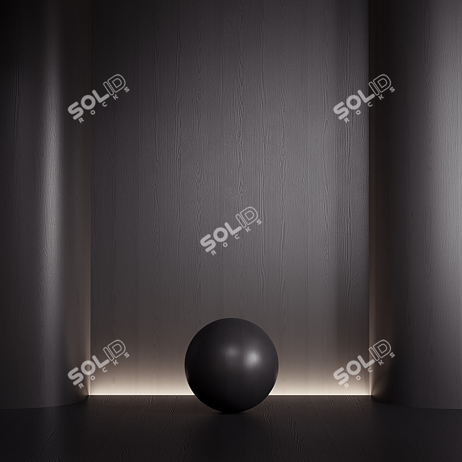  Seamless Black Wood Material 3D model image 1