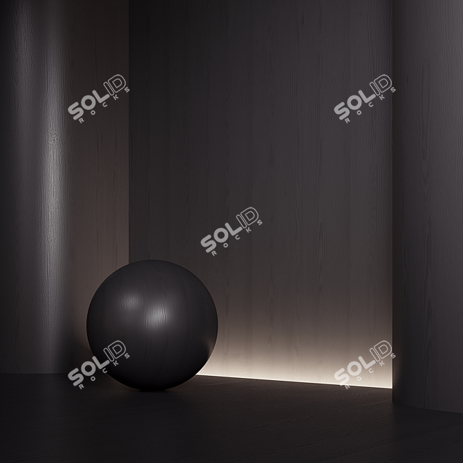  Seamless Black Wood Material 3D model image 2