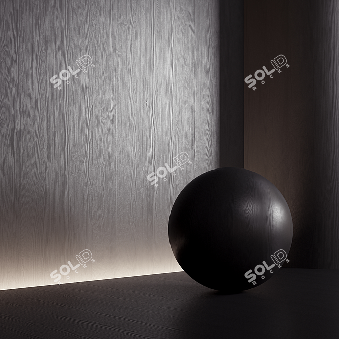  Seamless Black Wood Material 3D model image 3