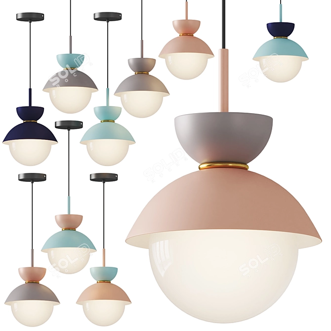 Nordic Elegance Pendant Light 3D model image 2