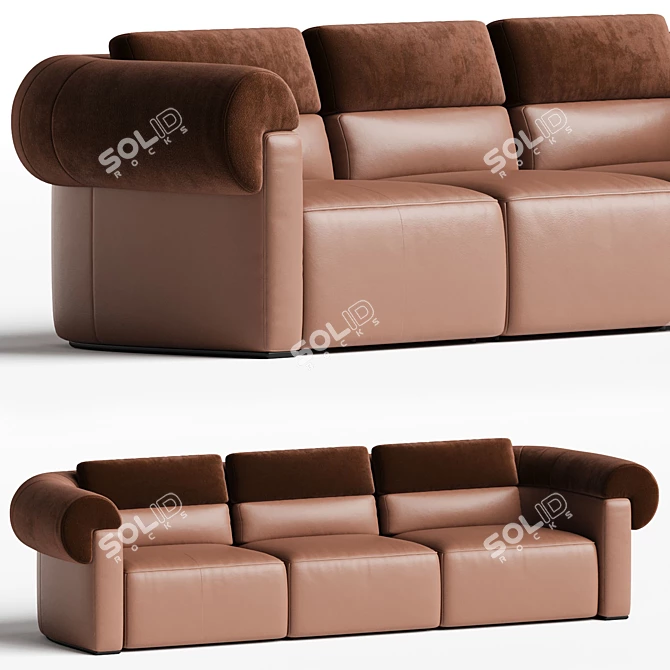 Elegant Natuzzi NEW CLASSIC Sofa 3D model image 1