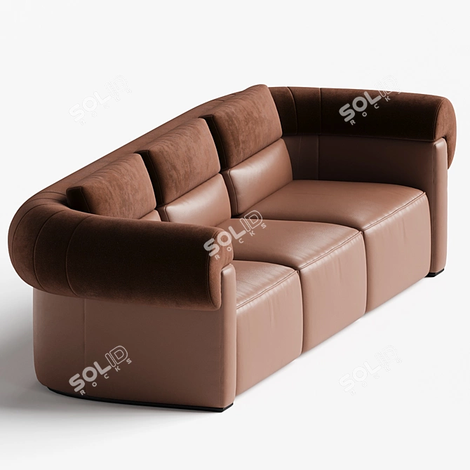 Elegant Natuzzi NEW CLASSIC Sofa 3D model image 3