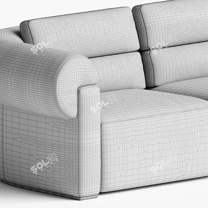 Elegant Natuzzi NEW CLASSIC Sofa 3D model image 4