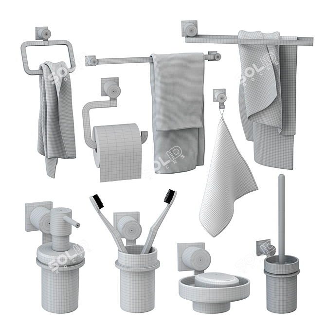 GROHE Allure Bathroom Accessories Set 3D model image 4