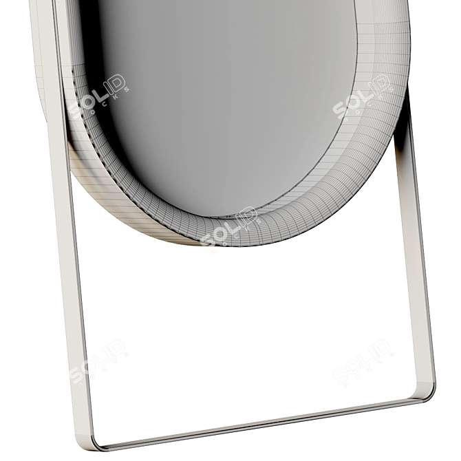 Mid-Century Brass Trimmed Standing Mirror 3D model image 5