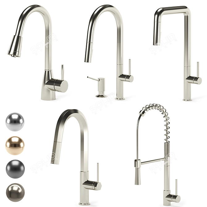 VIGO Kitchen Faucets Bundle - Renders, FBX, OBJ 3D model image 2