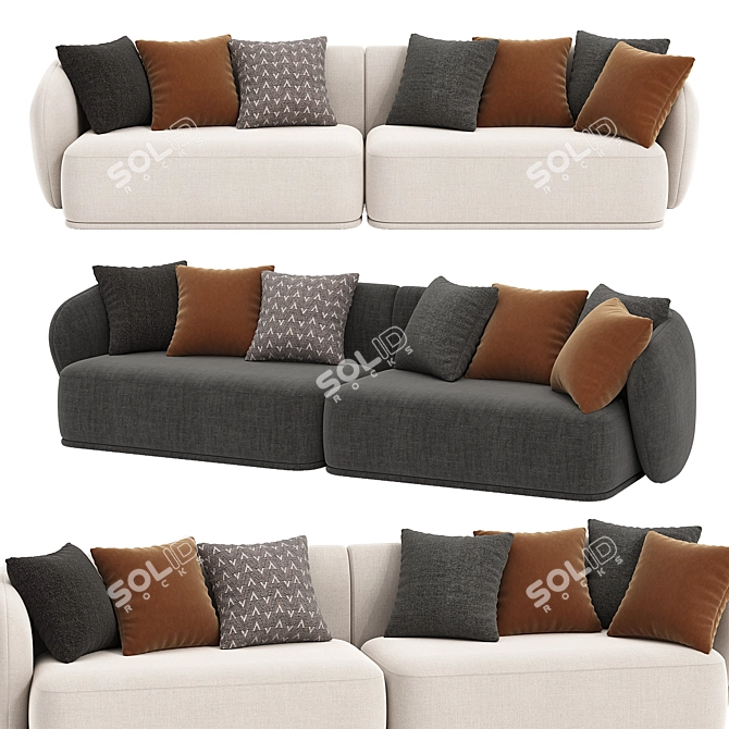 Elegant Rene Sofa: 2014 Version 3D model image 1