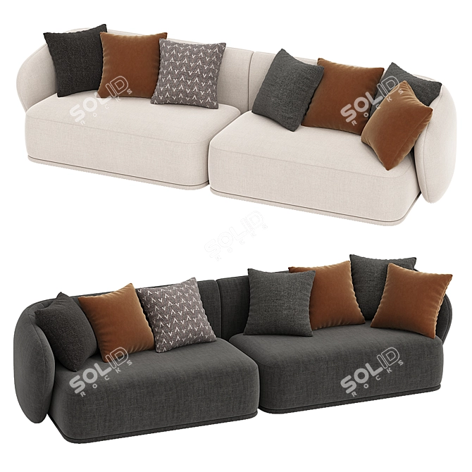 Elegant Rene Sofa: 2014 Version 3D model image 2