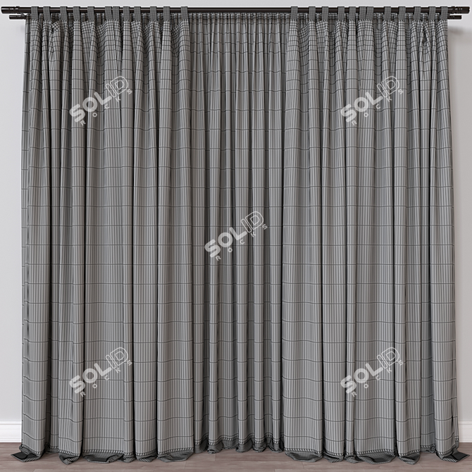 Modern Curtain 3D Model Set 3D model image 4