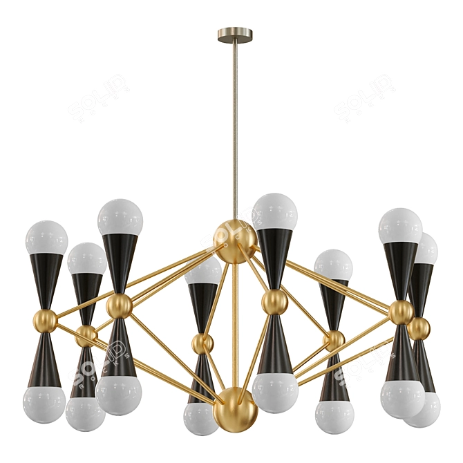 Elegant Robert Abbey Chandelier Light 3D model image 1