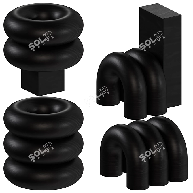 Abstract Time Action Sculptures 3D model image 1