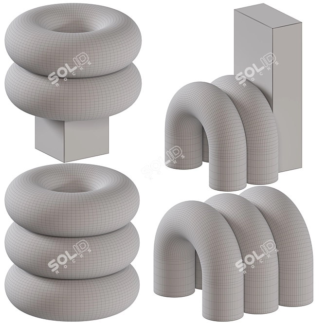 Abstract Time Action Sculptures 3D model image 2