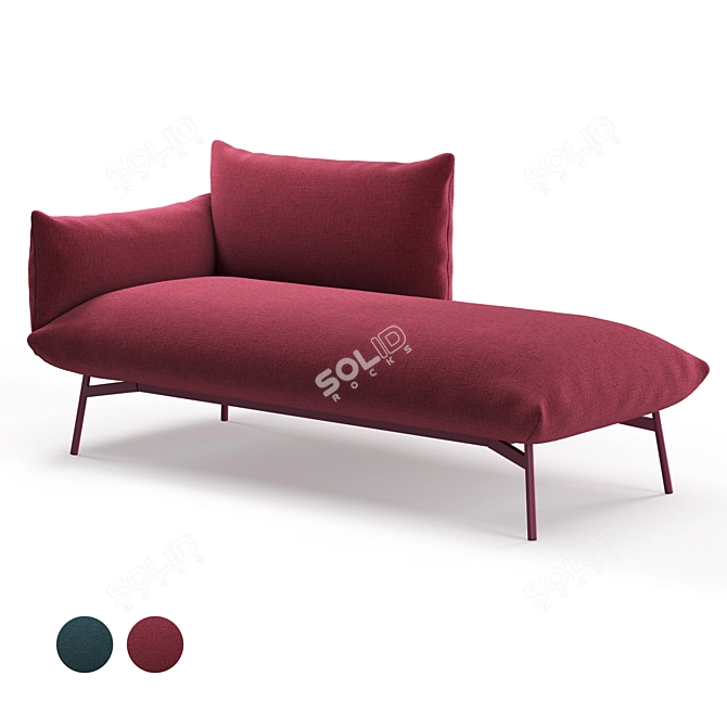 Italian Chaise Longue Area by Midj 3D model image 1