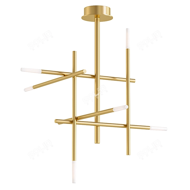 Modern Gold Chandelier with Unique Design 3D model image 1