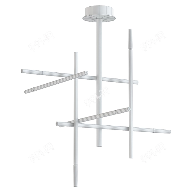 Modern Gold Chandelier with Unique Design 3D model image 2