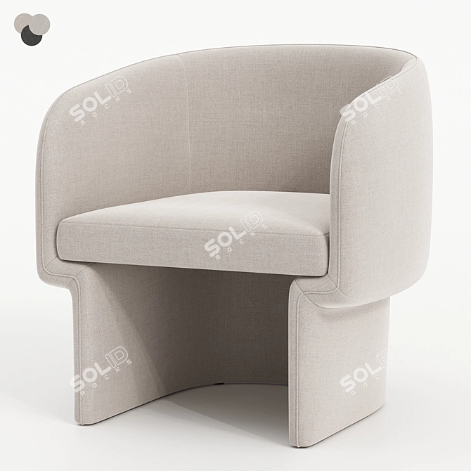 Elegant Jessie Accent Chair 3D model image 1