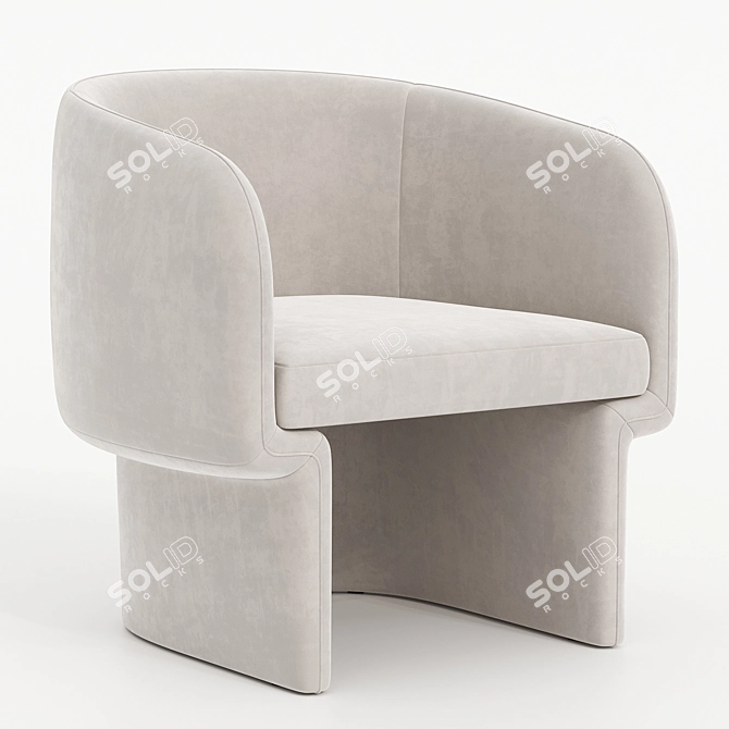 Elegant Jessie Accent Chair 3D model image 2