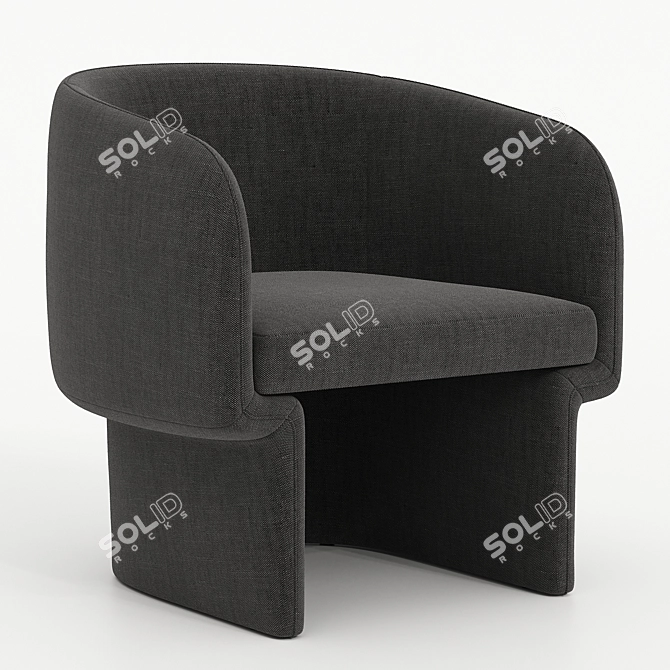 Elegant Jessie Accent Chair 3D model image 3