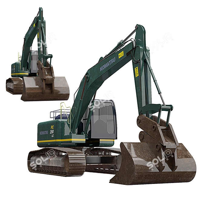 KOMATSU Excavator 3D Model Set 3D model image 2