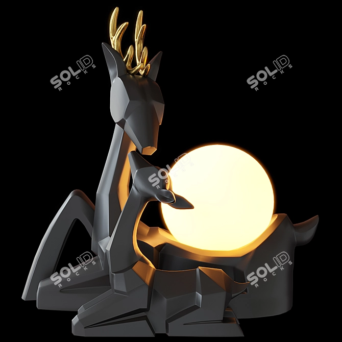 Deer-shaped Table Lamp Unique Design 3D model image 4