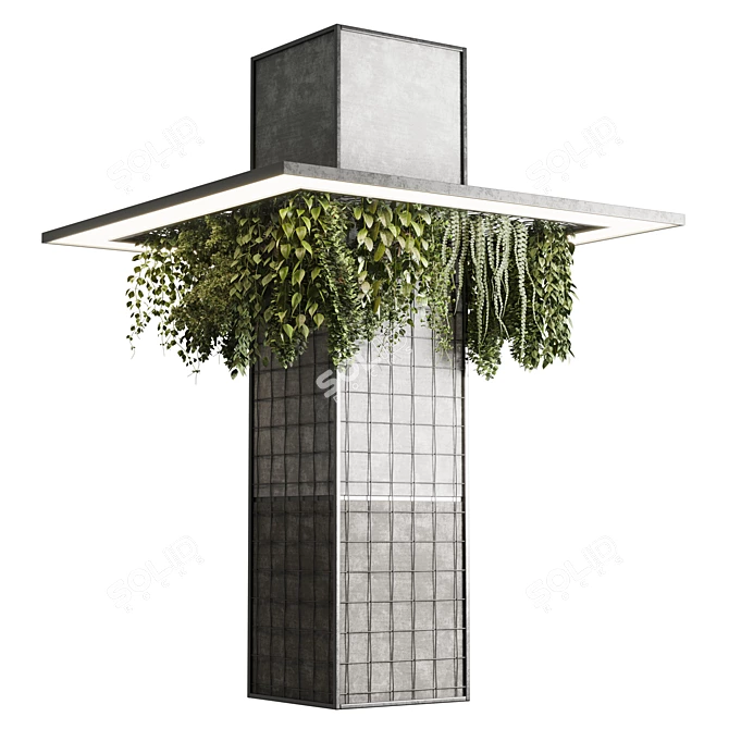 Modern Column Plant 3D Model 3D model image 1