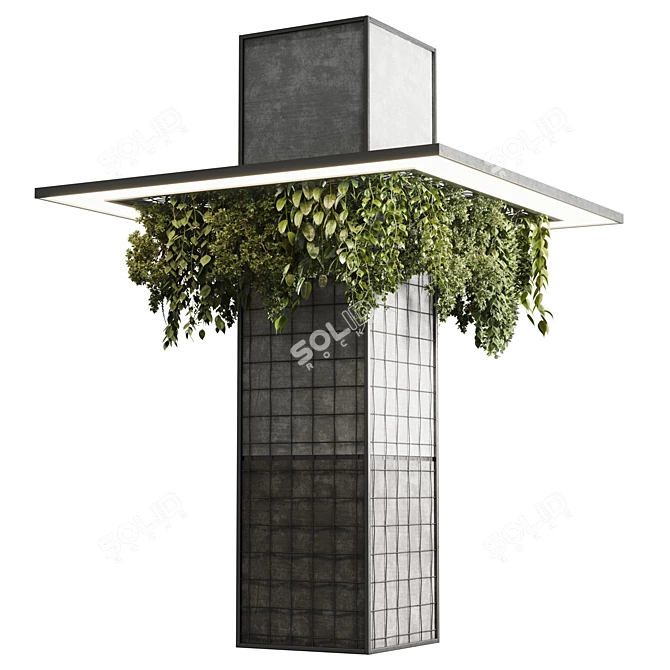 Modern Column Plant 3D Model 3D model image 2