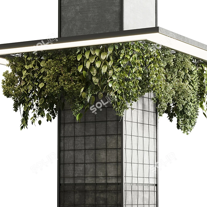 Modern Column Plant 3D Model 3D model image 4