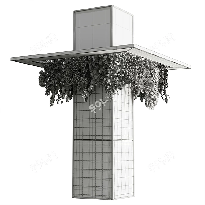 Modern Column Plant 3D Model 3D model image 5