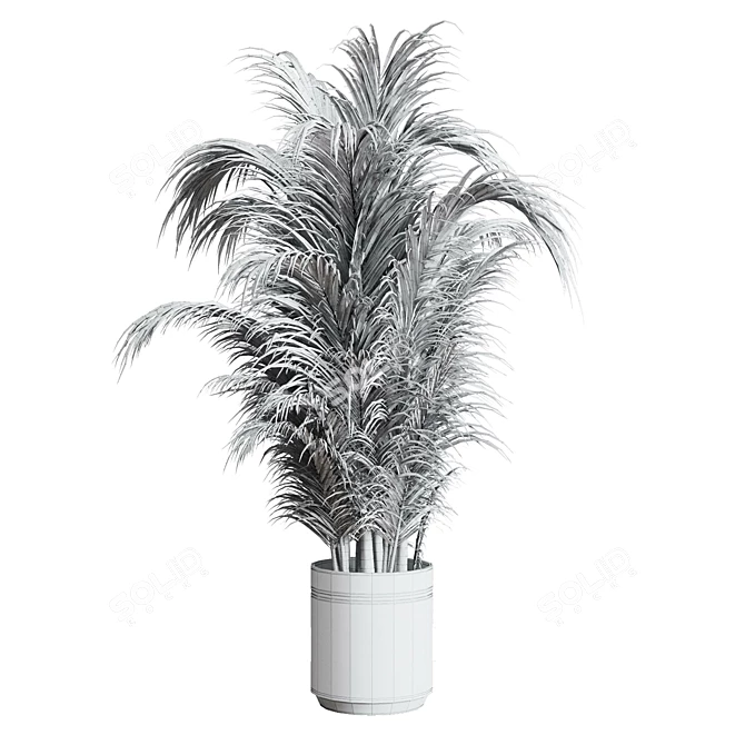 Concrete Palm Indoor Plant Vase 3D model image 4