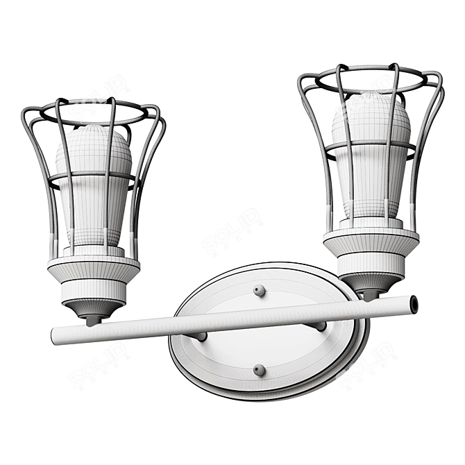 Matte Black Cage Wall Sconce 3D model image 2