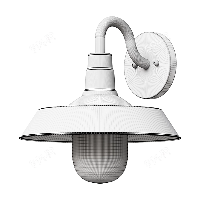 Copper Shallow Plate Wall Light 3D model image 2