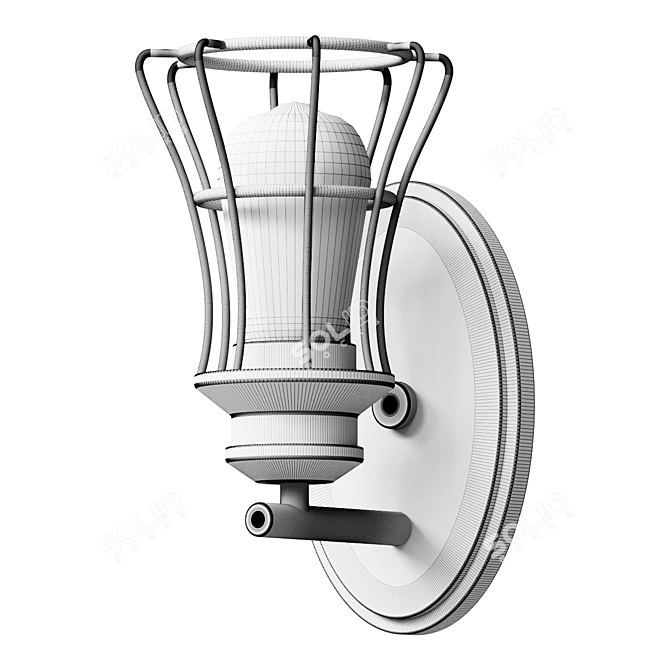 Matte Black Cage Wall Sconce 3D model image 2