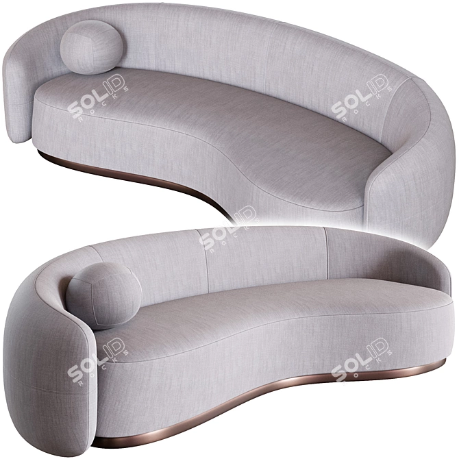 Modern Curved Austin Sofa Design 3D model image 3