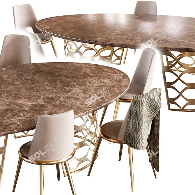 Modern Cantori Dining Set Furniture 3D model image 1