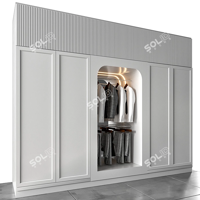 Contemporary Wardrobe Set, High Quality 3D model image 2