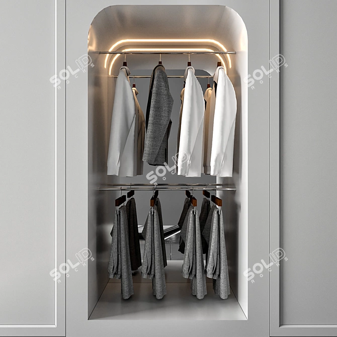 Contemporary Wardrobe Set, High Quality 3D model image 3