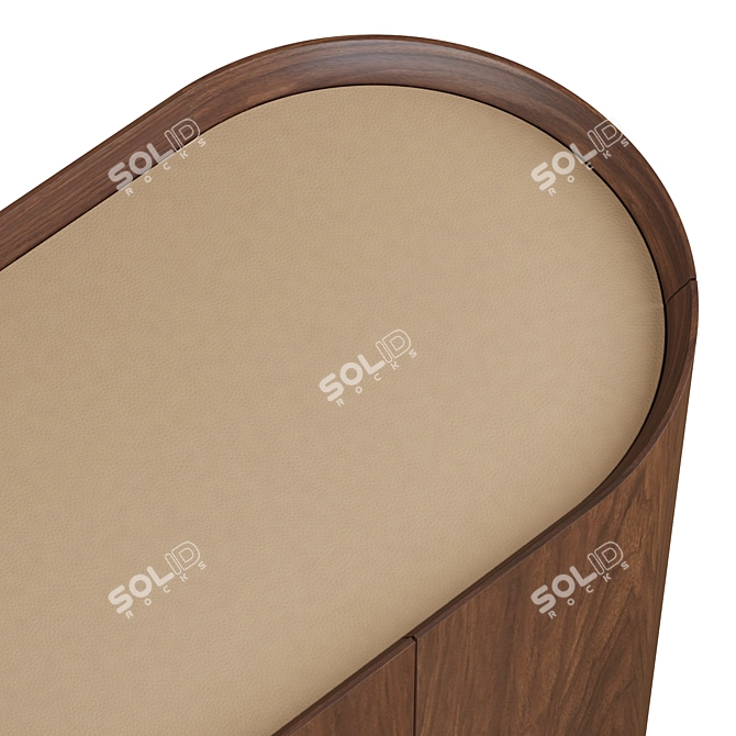 Aslen Walnut & Leather Nightstand 3D model image 2