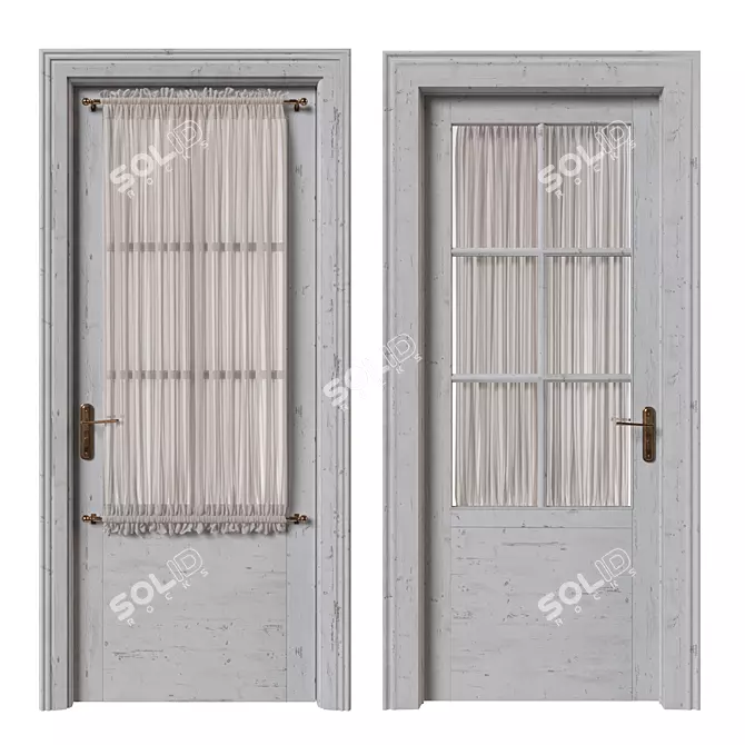  Rustic French Entry Door 3D model image 1